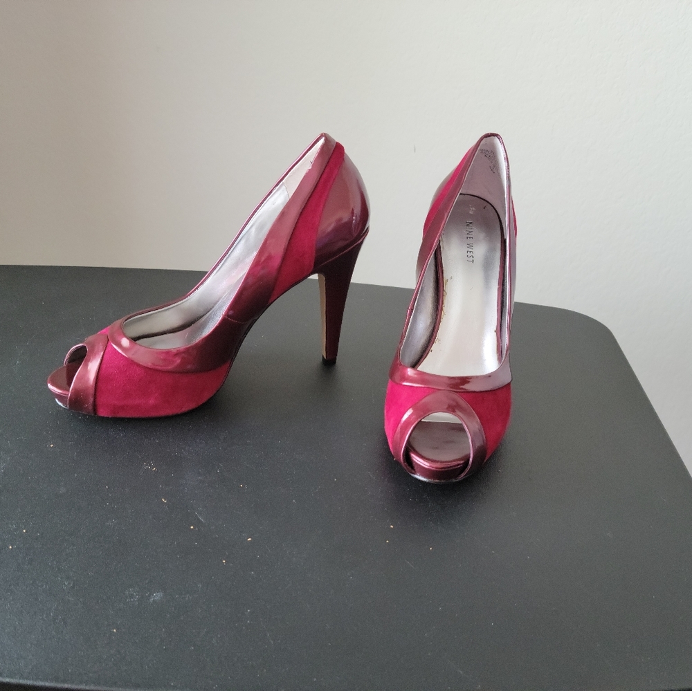 Nine West 9.5 Burgundy heels
